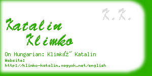 katalin klimko business card